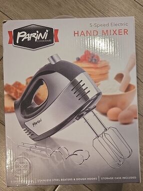 Parini 5-Speed Hand Mixer in Silver and Black